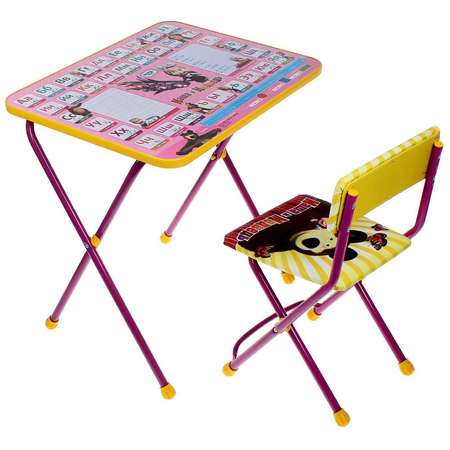 Комплект Zabiaka детской мебели «Маша и Медведь. Азбука 3» складной цвета стула МИКС
