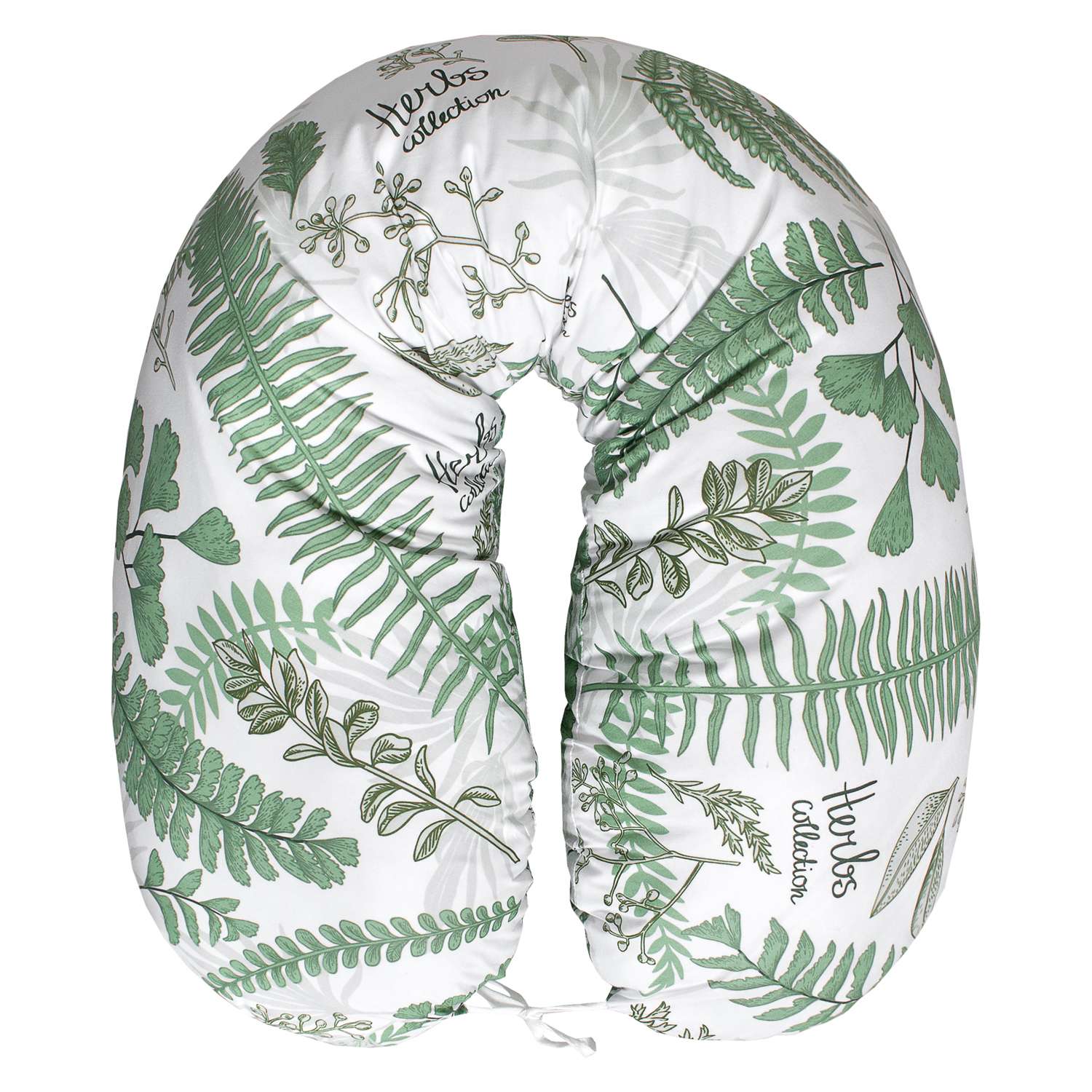 Наволочка к подушке для беременных Amarobaby Mild design edition Зеленые листья Белый-Зеленый - фото 2
