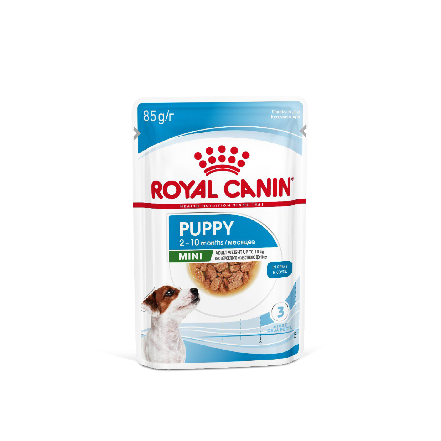 Корм для щенков Royal Canin Mini Puppy мелких пород до 10 месяцев кусочки в соусе пауч 85г - фото 7