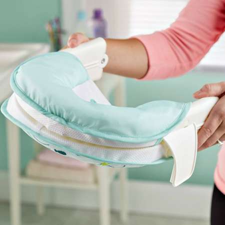 Лежак для купания Summer Infant Bath Sling Рыбки складной Бело-Голубой