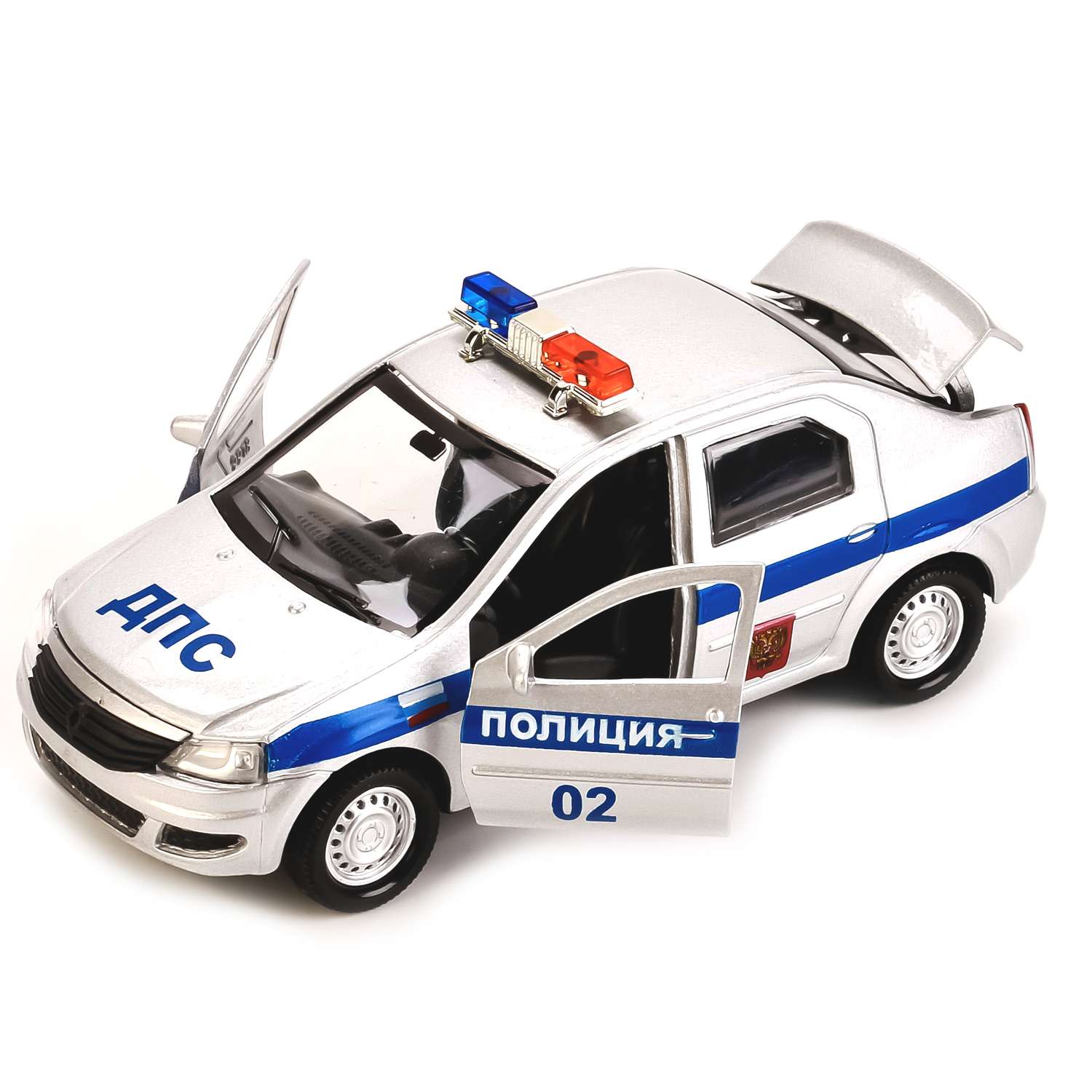 Машина полицейская Технопарк RENAULT LOGAN инерционная 12 см 222698 - фото 4