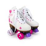 Роликовые коньки SXRide Roller skate YXSKT04PNHR36 белые с розовыми сердечками размер 36