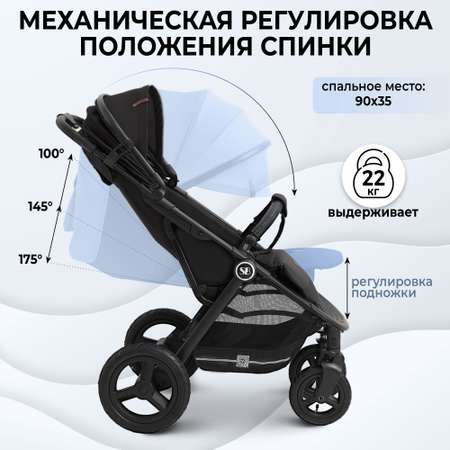 Коляска прогулочная Sweet Baby Egoista Black Air