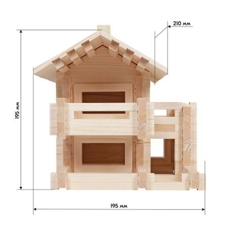 Конструктор ЛЕСОВИЧОК Разборный домик №3 150 деталей