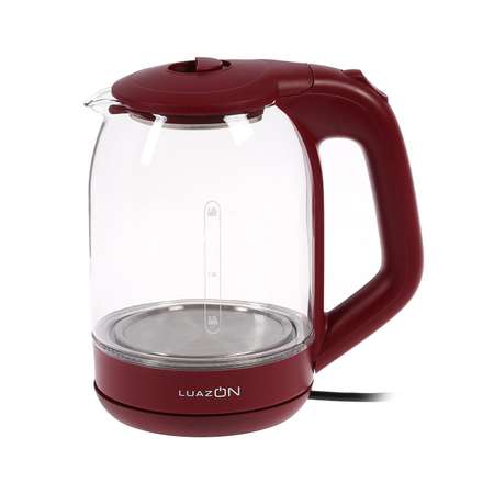 Чайник Luazon Home электрический LSK-1809 стекло 1.8 л 1500 Вт подсветка красный