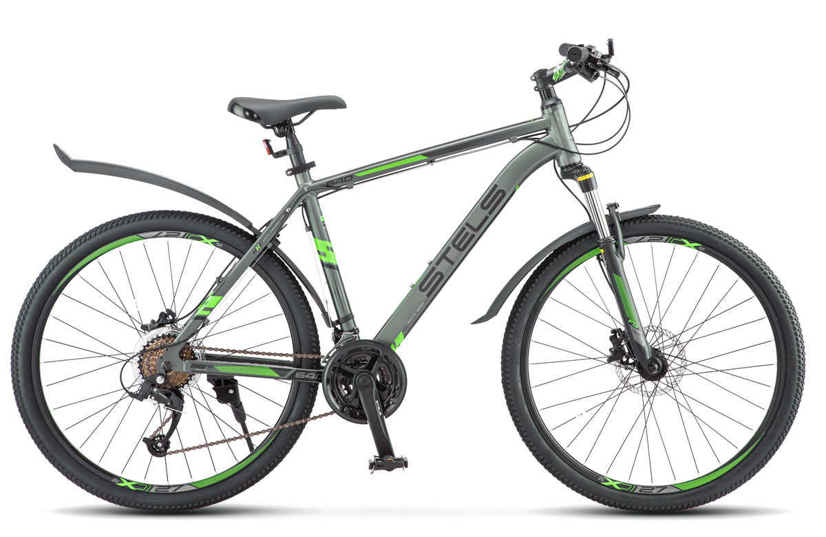 Велосипед STELS Navigator-640 D 26 V010 14.5 Антрацитовый/зелёный - фото 1