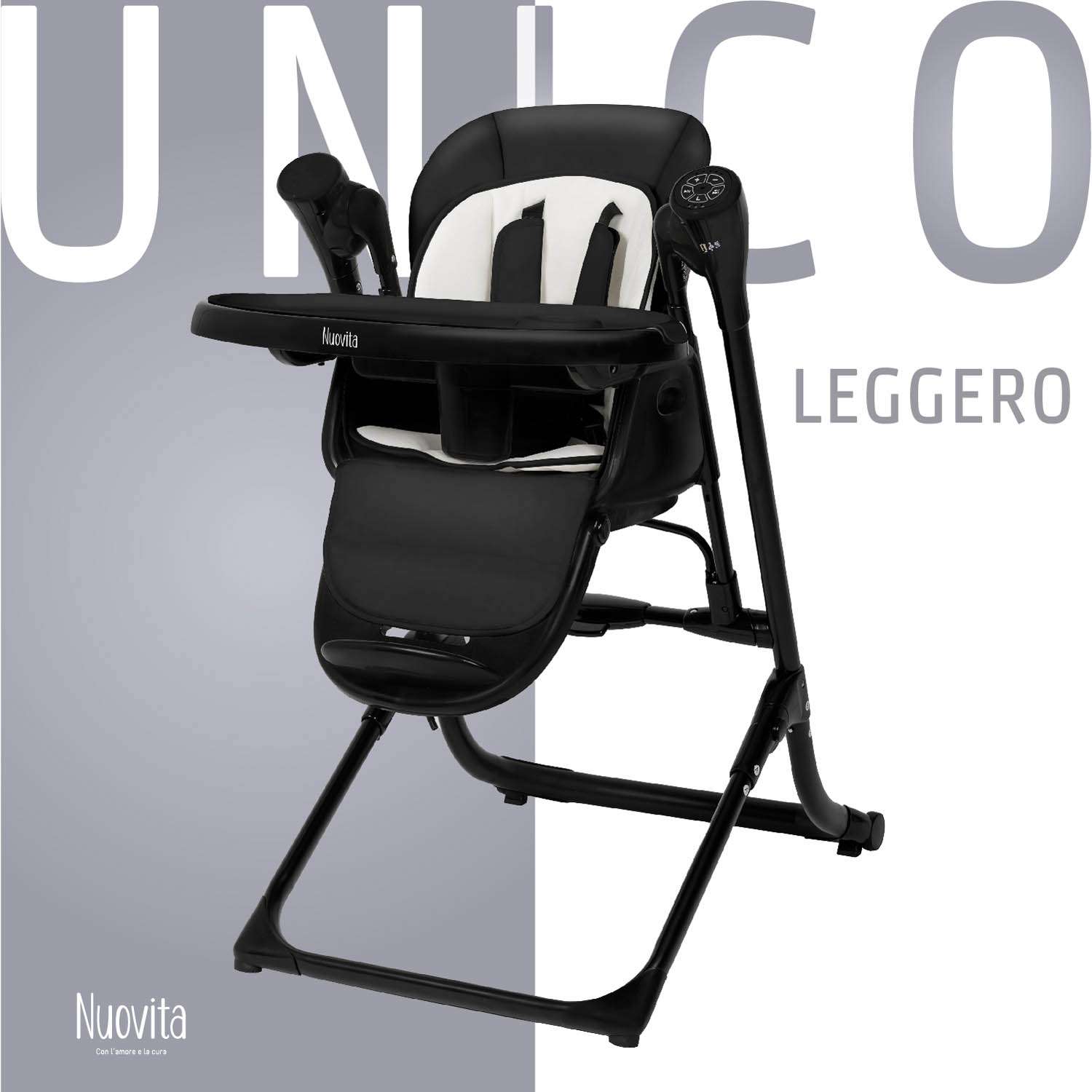 Стульчик для кормления 3 в 1 Nuovita Unico Leggero Nero - фото 1