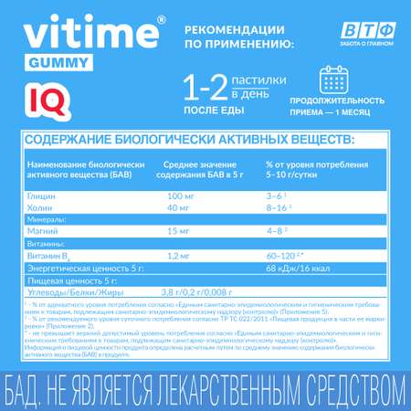 Интеллект Vitime мармеладные пастилки №15 в Zip-пакете