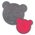 Настольный коврик Flexpocket для мыши в виде медведя с подставкой под кружку темно-серый
