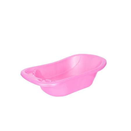 Ванночка для купания elfplast розовая со сливным клапаном