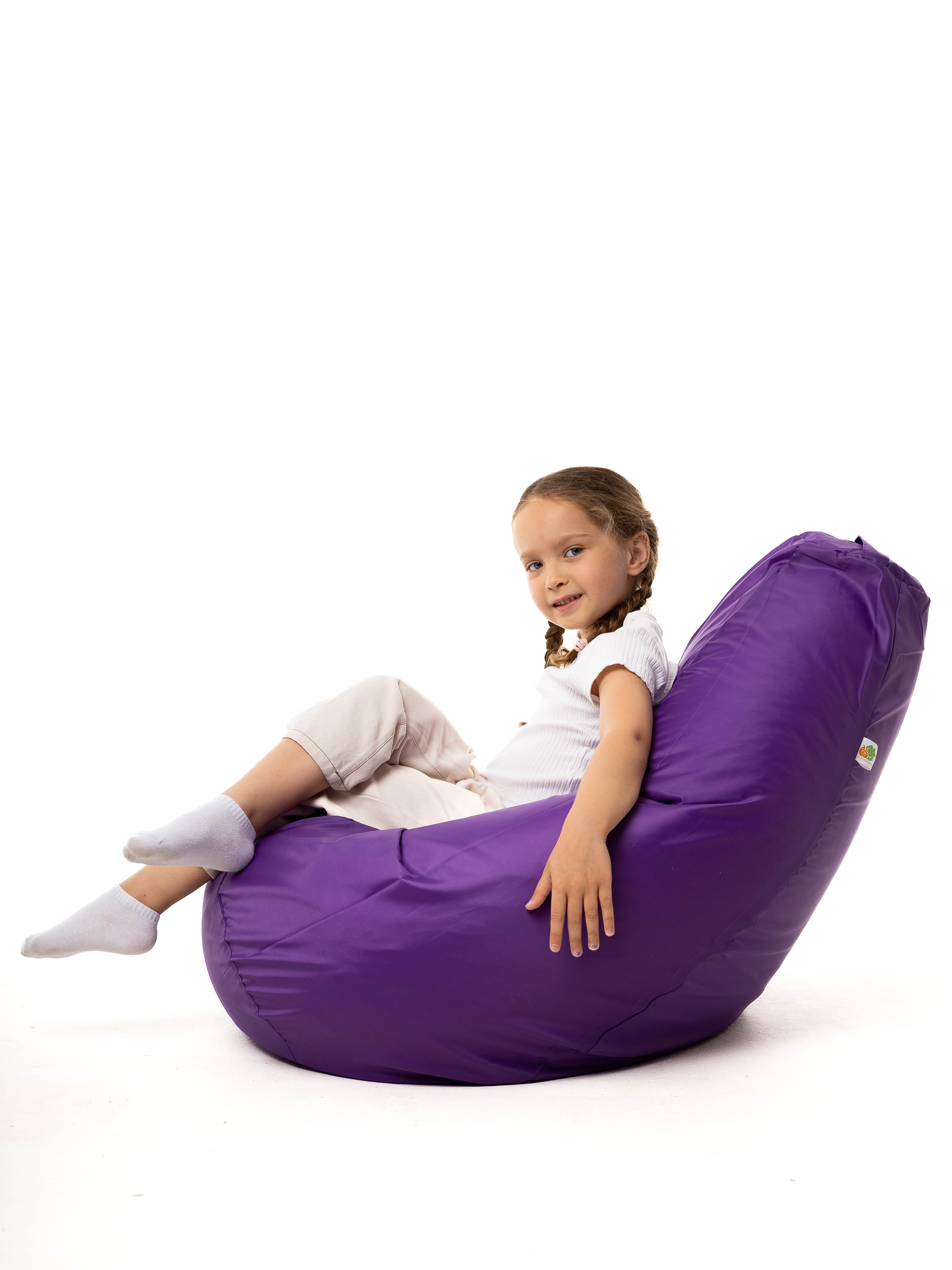 Кресло мешок груша PUFFGARDEN XL фиолетовое оксфорд ткань со съемным чехлом - фото 2