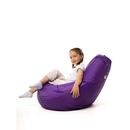 Кресло мешок груша PUFFGARDEN XL фиолетовое оксфорд ткань со съемным чехлом