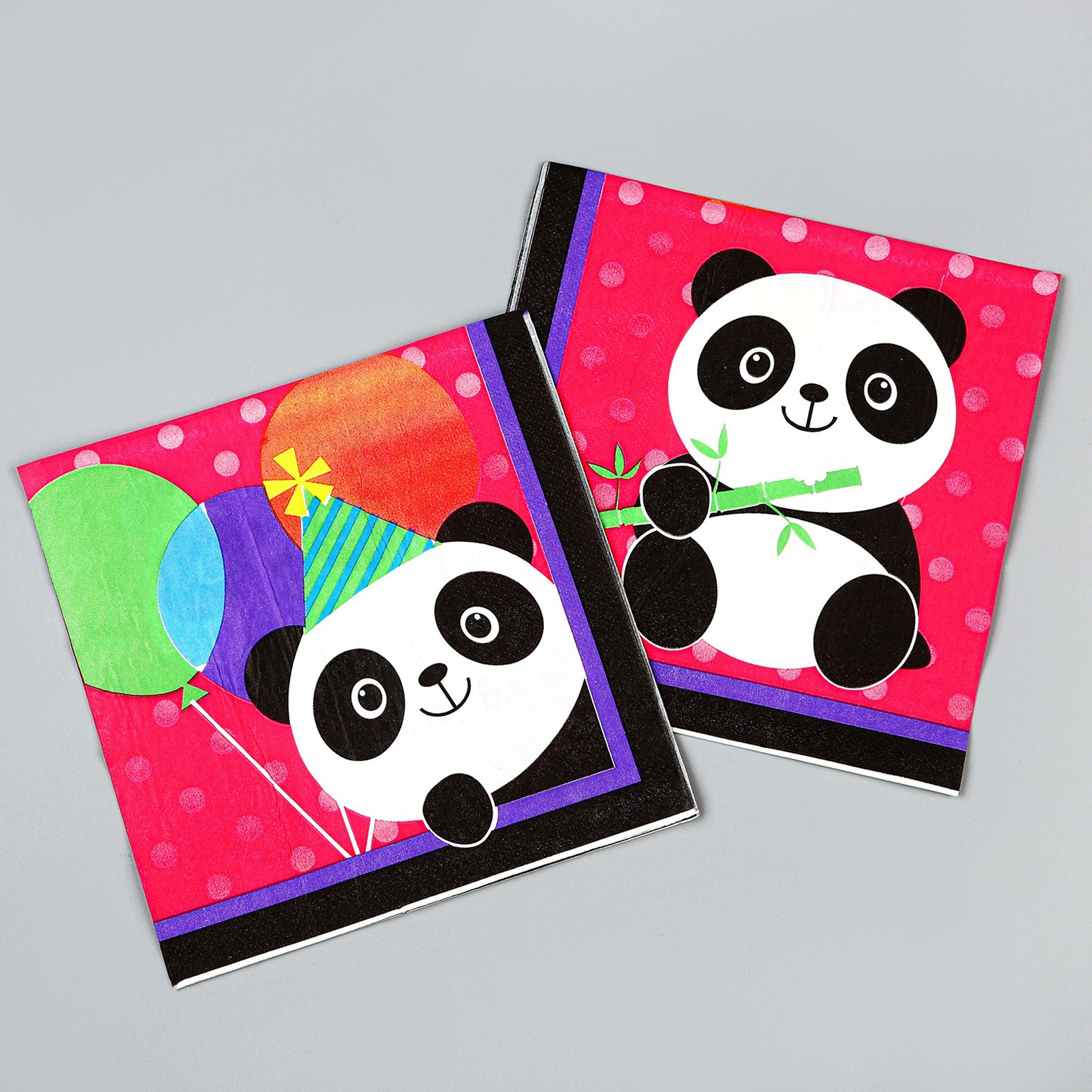 Салфетки Страна карнавалия бумажные «Панда с шариками» в наборе 20 шт. - фото 1