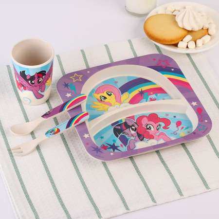Набор детской посуды Hasbro бамбуковой 4 предмета фиолетовый My Little Pony в пакете