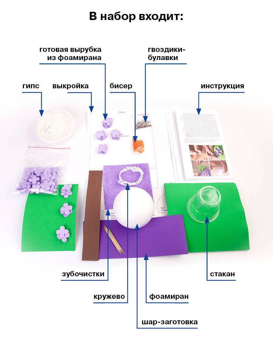 Набор Волшебная мастерская топиарий Сирень - фото 4