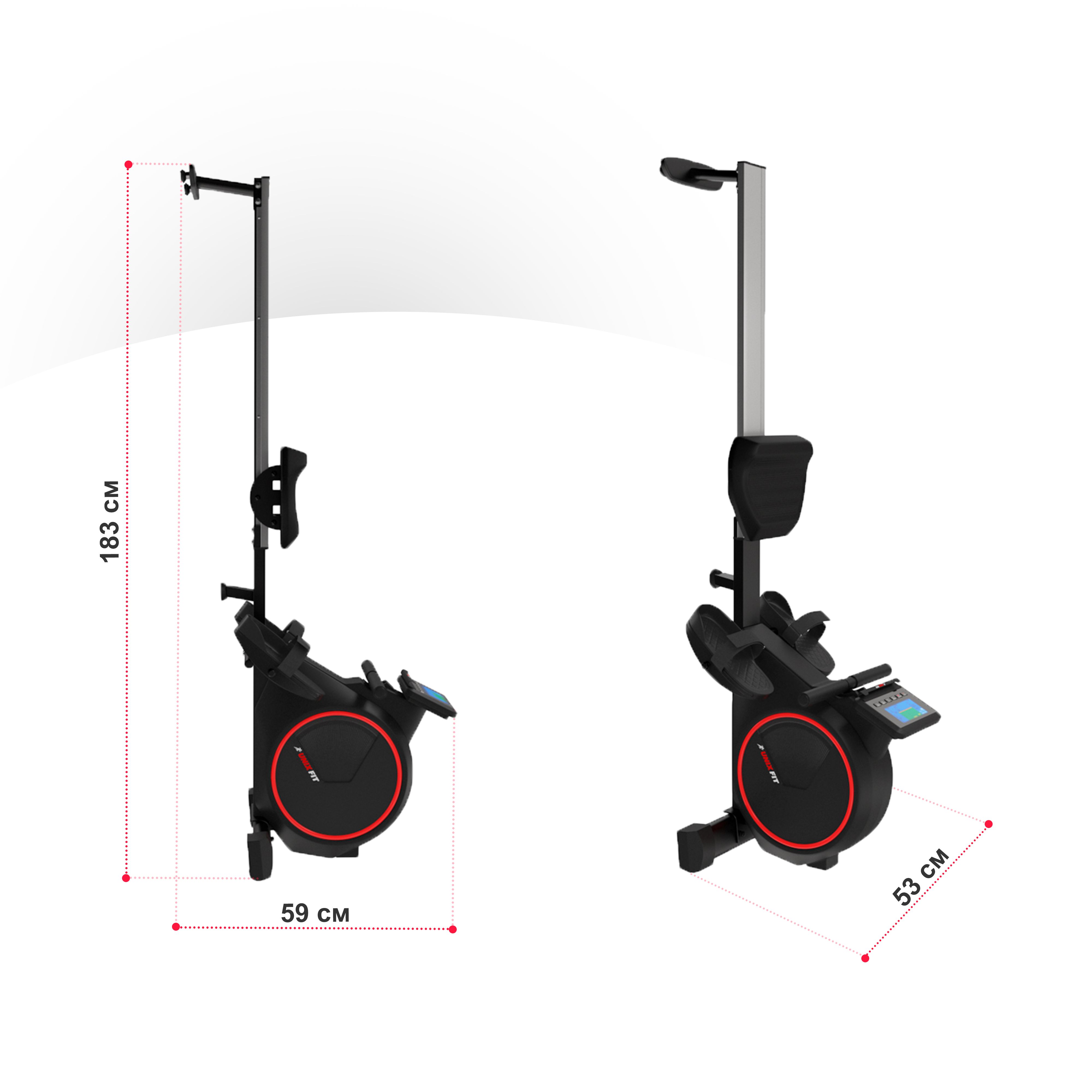 Гребной тренажер UNIX Fit Techno rower 410E электромагнитный до 130 кг - фото 4