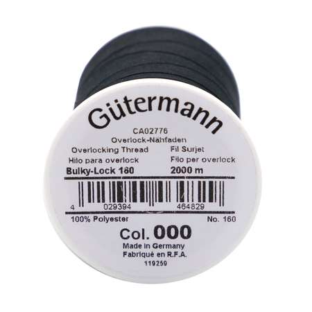 Нитки Guttermann оверлочные текстурированные полиэстер Bulky-Lock 160/2000 м 1 шт 730805 000 черный
