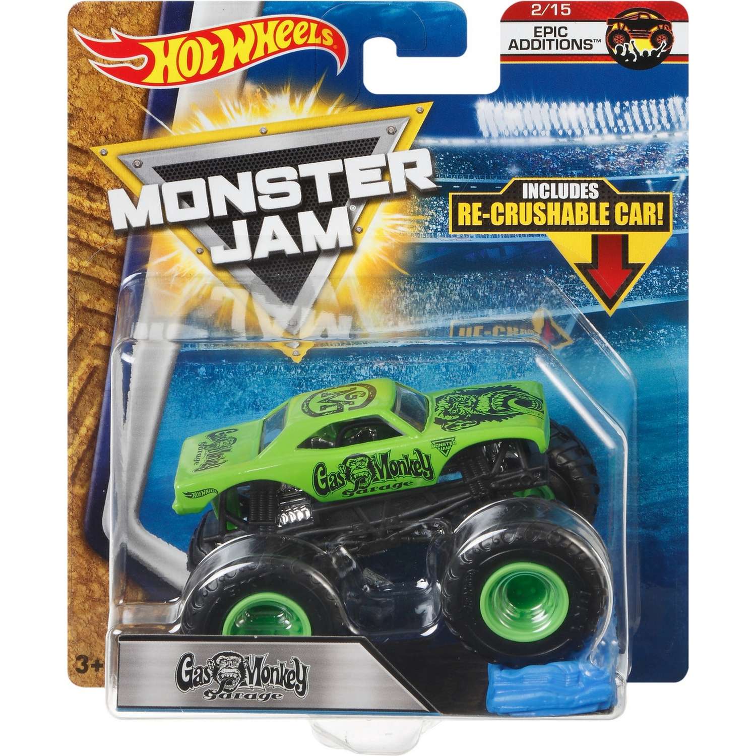 Машина Hot Wheels Monster Jam 1:64 Epic Edditions Газ Манки FLW83 21572 - фото 2