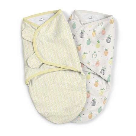 Конверт Summer Infant SwaddleMe Organic Ананасы на липучке S/M 2шт Желтый