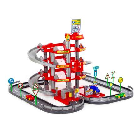 Игровой набор Полесье Паркинг 4 уровня с дорогой и автомобилями