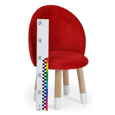 Стул-кресло Тутси детское на ножках для малышей красный гвоздика 34х34х59 см