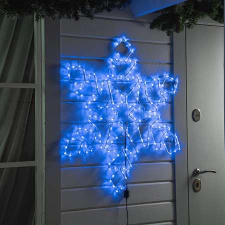 Светодиодная фигура Luazon «Снежинка» 95 см дюралайт 216 LED 220 В мерцание свечение синий/белый