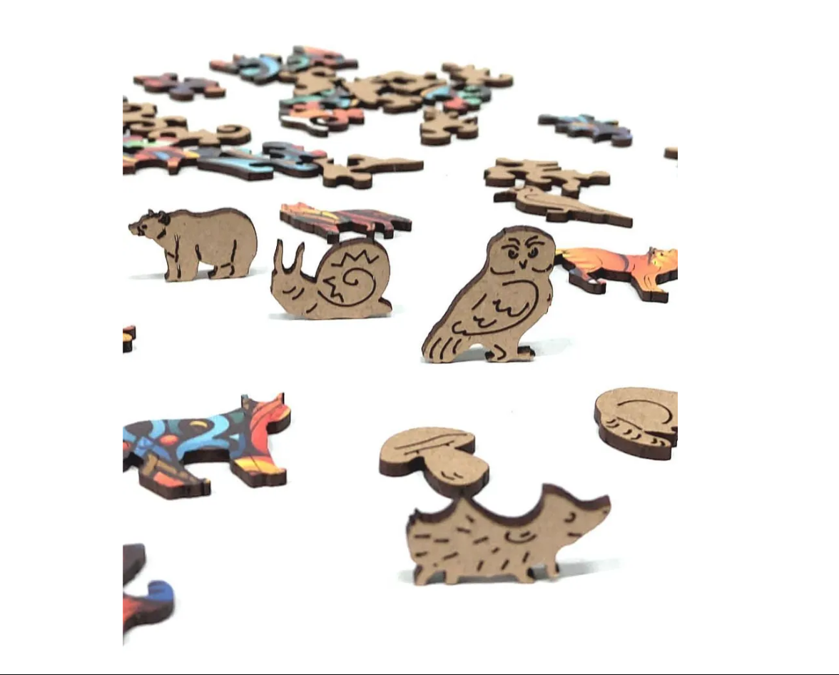 Деревянный пазл ART PUZZLE с 3D фигурками Wooden Puzzle Лиса - фото 2