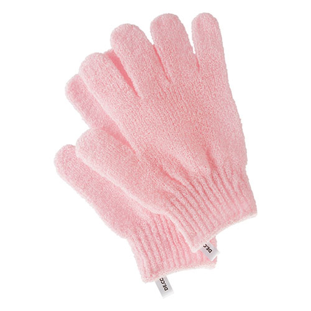 Перчатки для душа DECO. отшелушивающие розовые 2 шт - фото 3