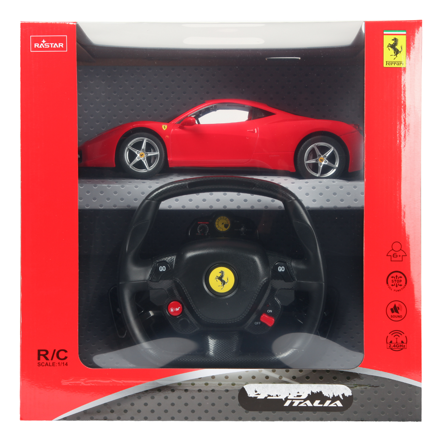 Машина Rastar РУ 1:14 Ferrari 458 Italia Красная купить по цене 2999 ₽ в  интернет-магазине Детский мир