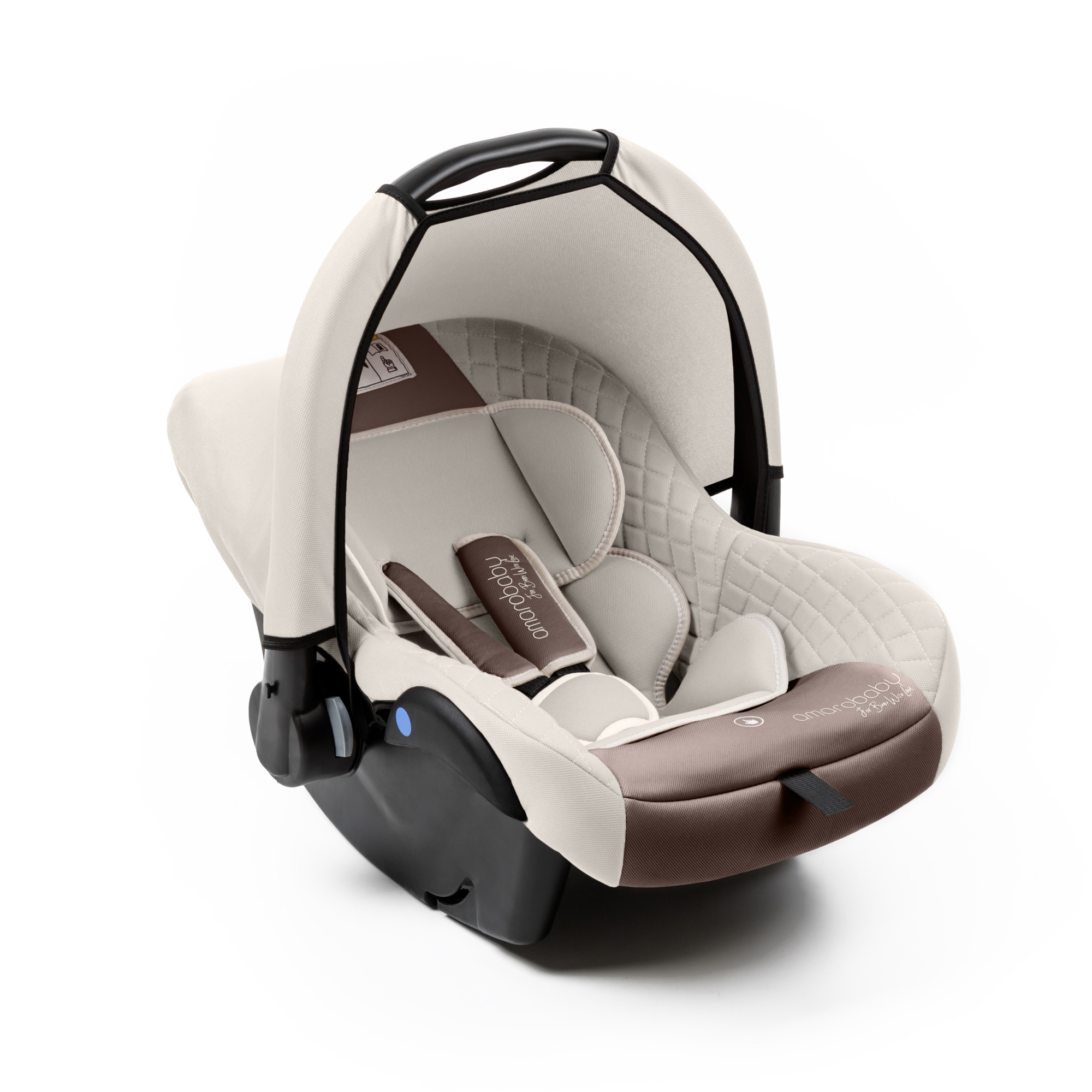 Автокресло детское Amarobaby Baby comfort группа 0+ Светло-бежевый - фото 1