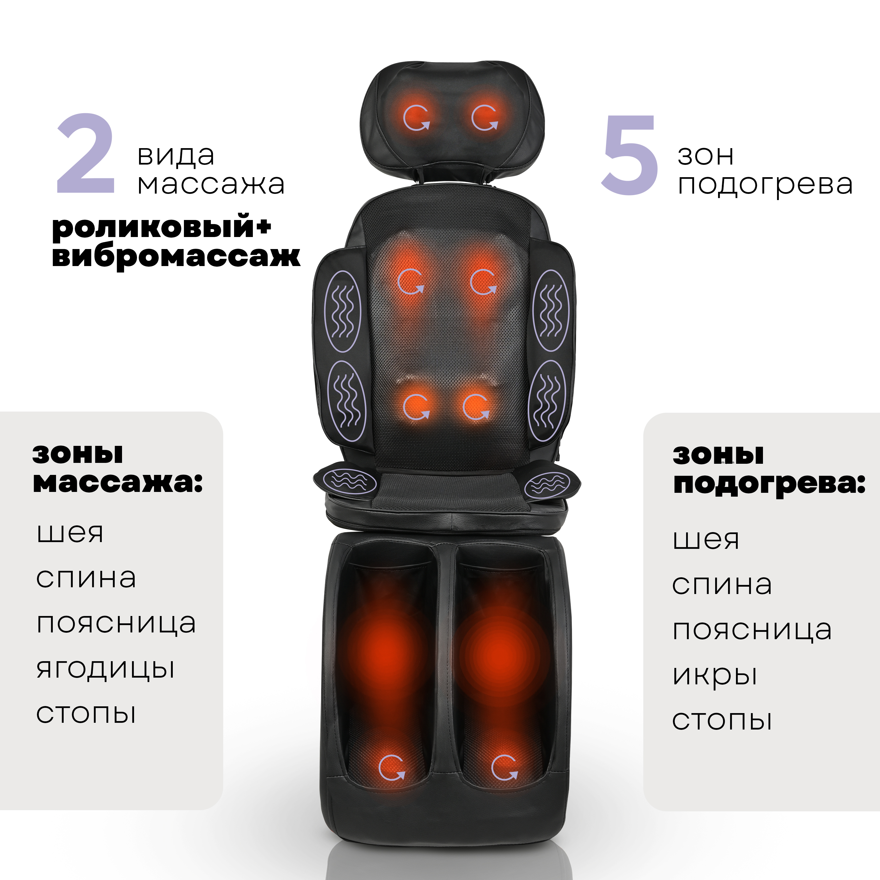 Массажное кресло Planta накидка и массажер для ног SMN-2000 2 в 1 - фото 2