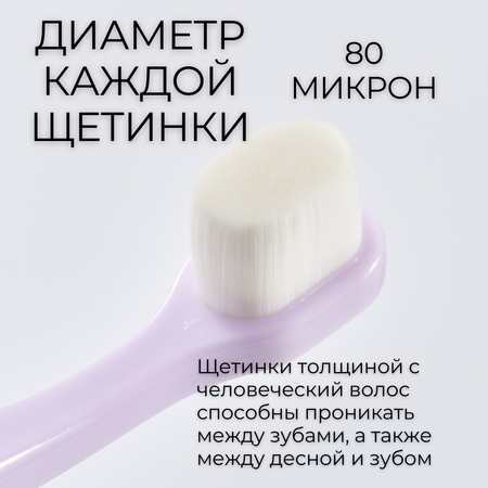 Ультра мягкая зубная щетка Чистый Зуб для детей с 0 лет 10000 щетинок фиолетовый