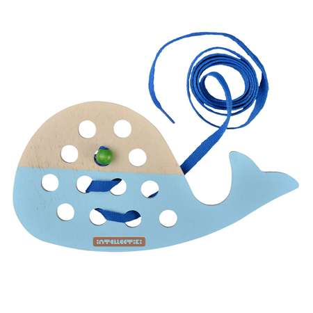 Шнуровка монтессори Intellectiki Рыбка - игрушка развивающая для детей из дерева