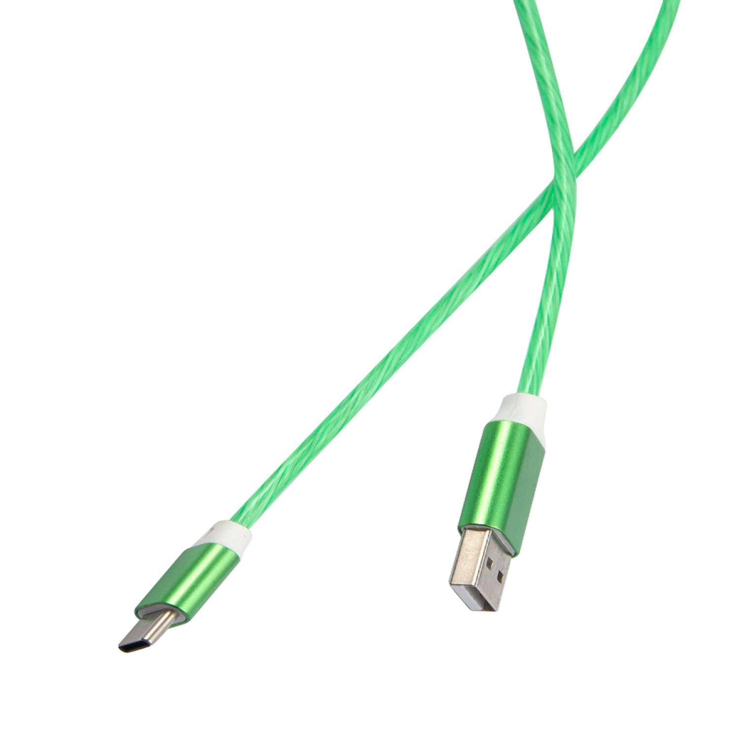 Дата-кабель RedLine LED USB - TYPE-C зеленый - фото 2