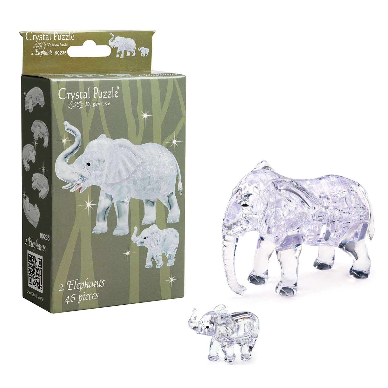 3D-пазл Crystal Puzzle IQ игра для детей кристальные Слоны 46 деталей - фото 6