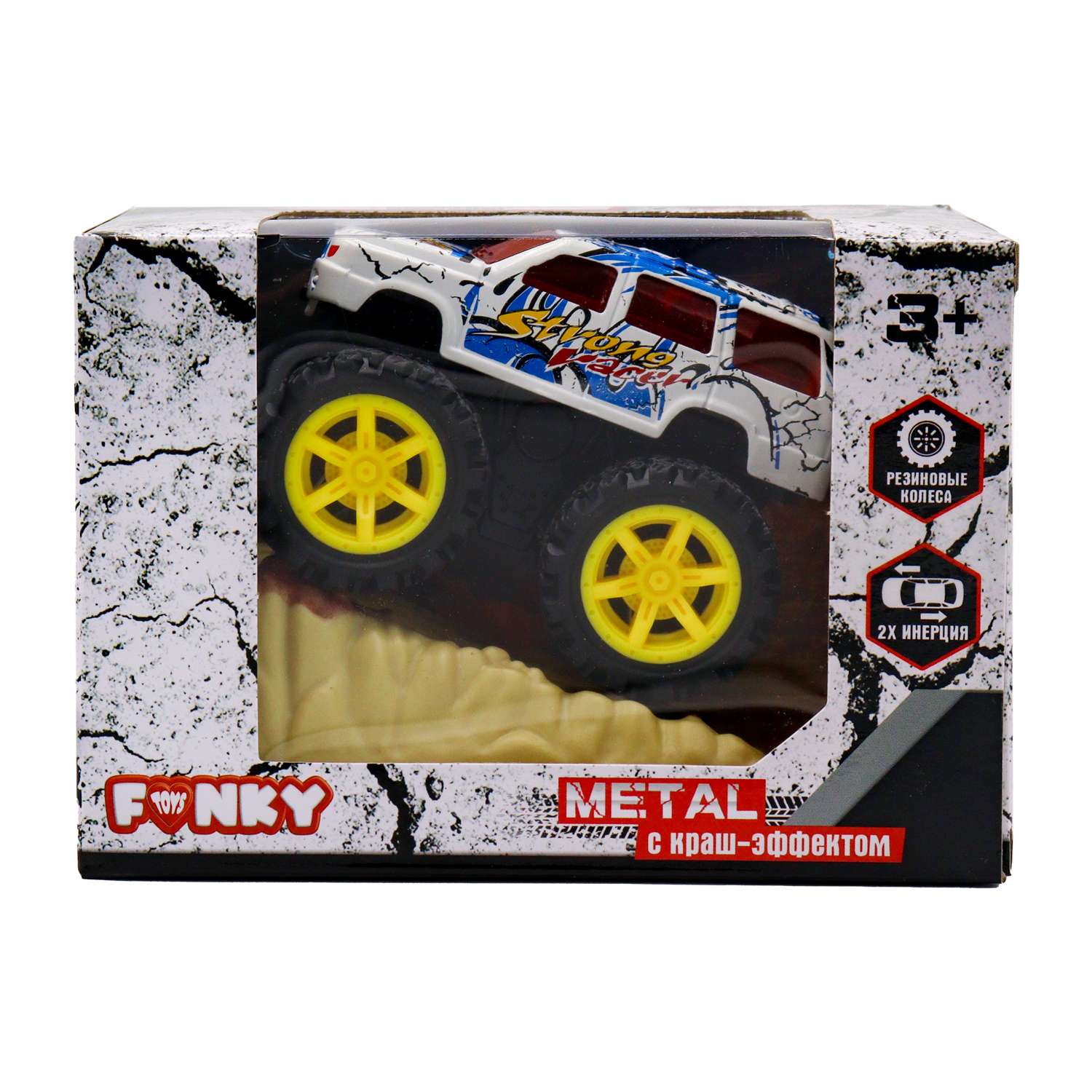 Машинка Funky Toys Джип с желтыми колесами Белая FFT8485-1 FT8485-1 - фото 3