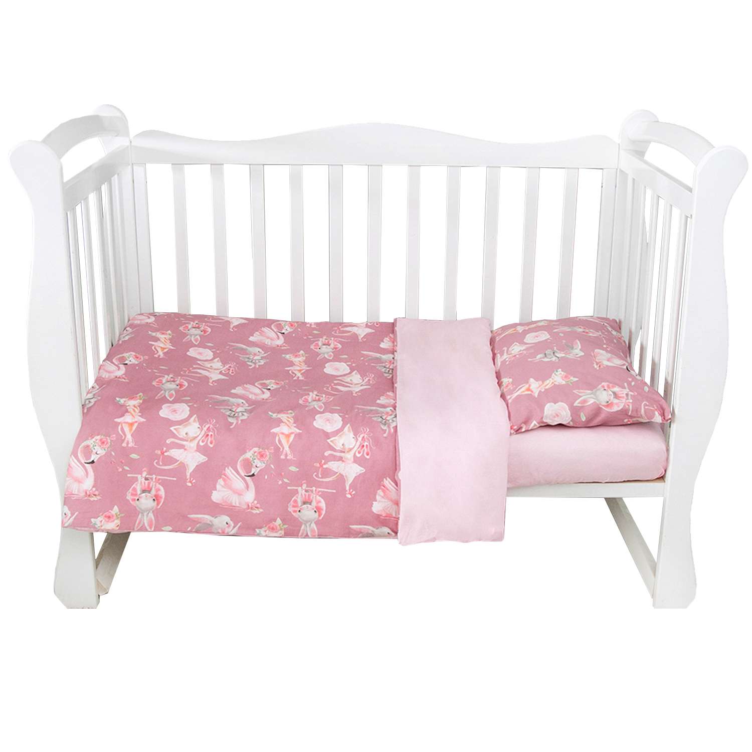 Комплект постельного белья Amarobaby Baby Boom Нежный Танец 3предмета Розовый - фото 1
