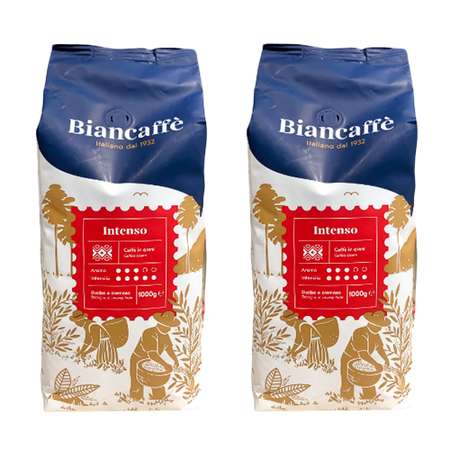 Кофе в зернах Biancaffe Intenso натуральный 2 упаковки по 1 кг