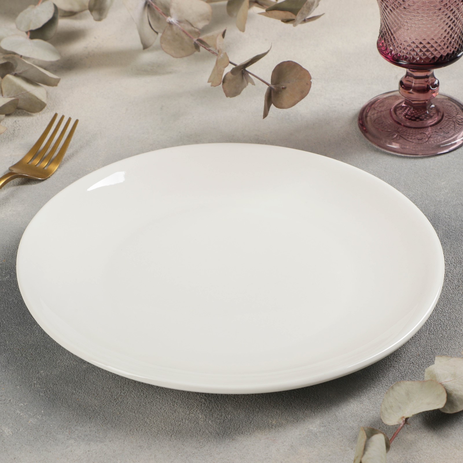 Тарелка Sima-Land фарфоровая обеденная White Label d=25 см цвет белый - фото 2
