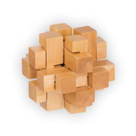 Головоломка DELFBRICK деревянная «Занимательный куб‎» 12 элементов DLS-02
