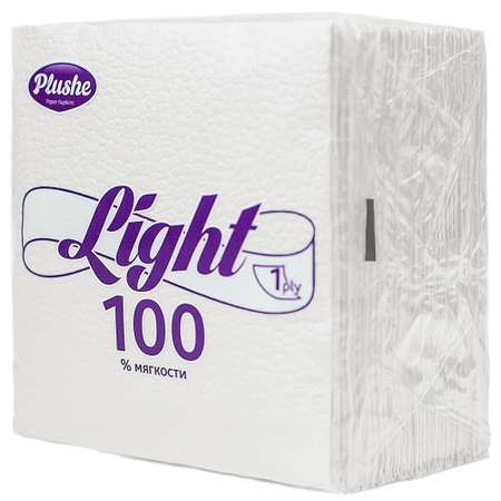 Салфетка бумажная PLUSHE Light 1 слой 90 шт