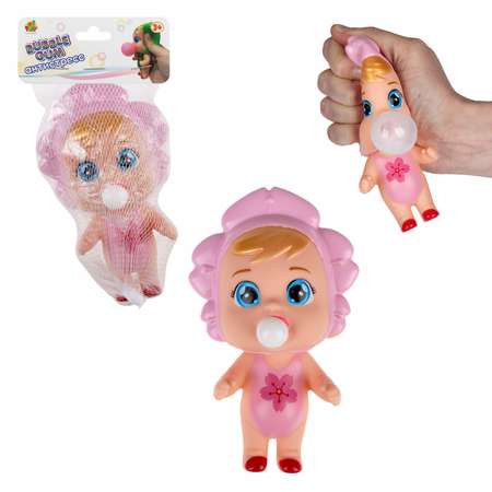 Игрушка-антистресс 1TOY Bubble Gum Кукла розовый