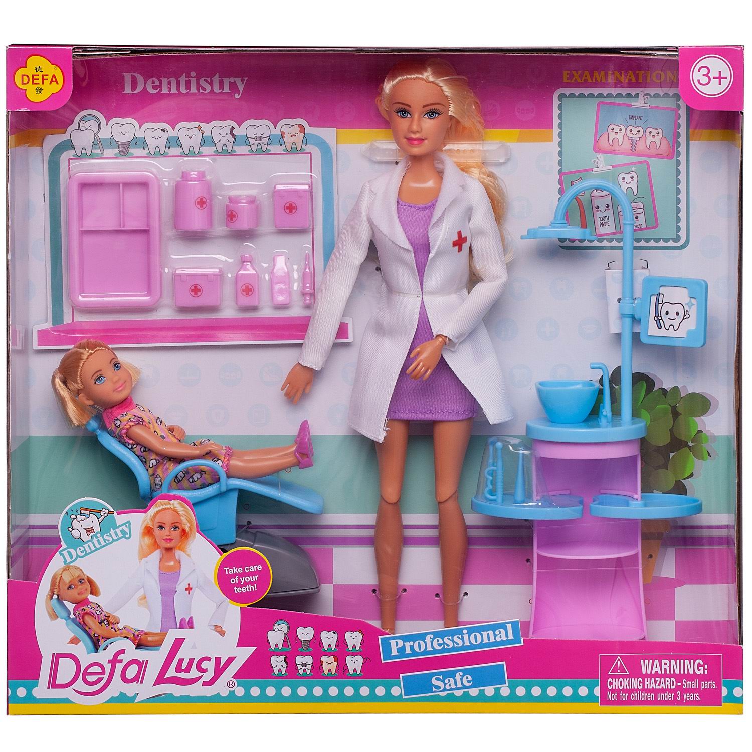 Игровой набор ABTOYS Куклы Defa Lucy На приеме у стоматолога 8408d/фиолетовое - фото 1