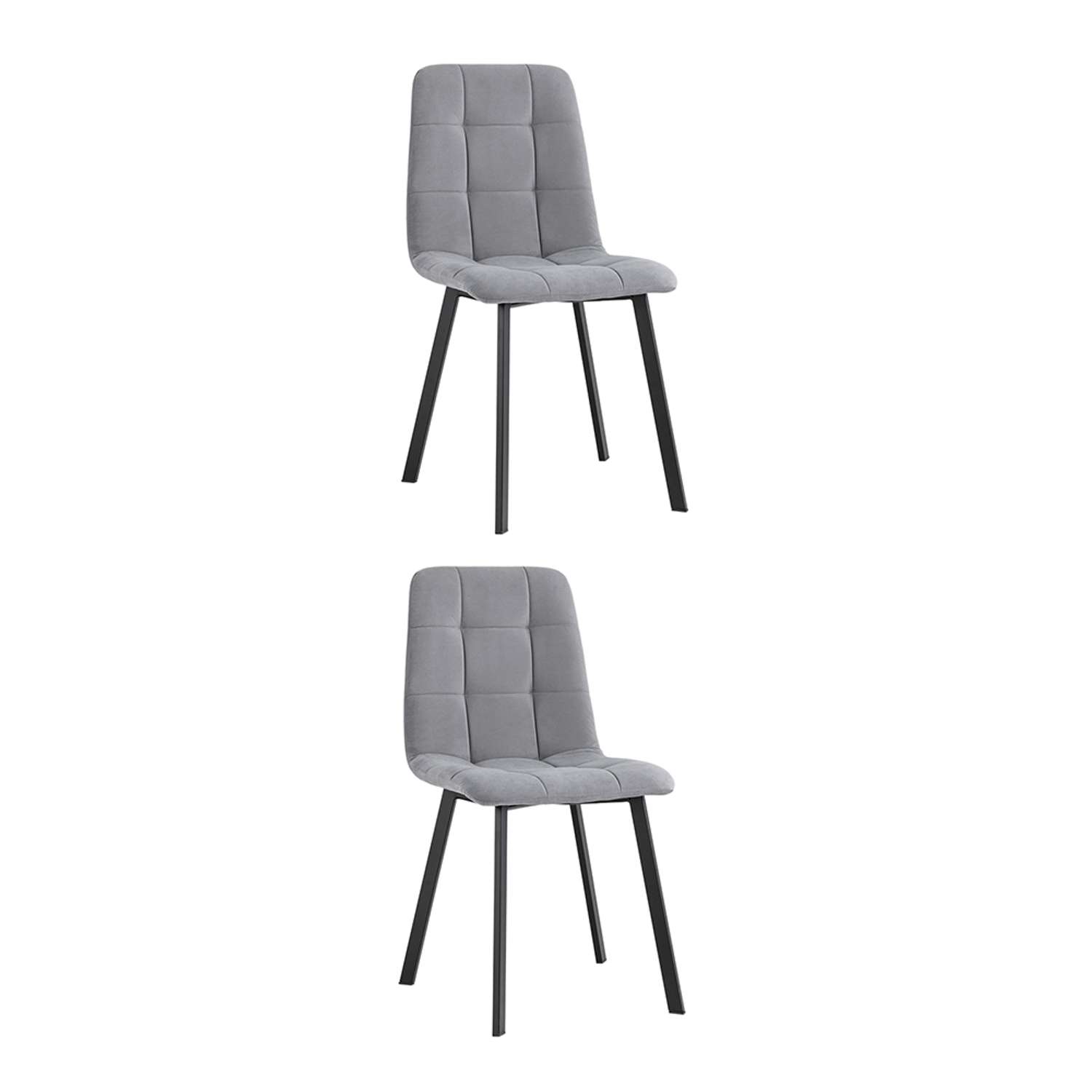 Комплект стульев Фабрикант 2 шт Oliver Square велюр серый - фото 1