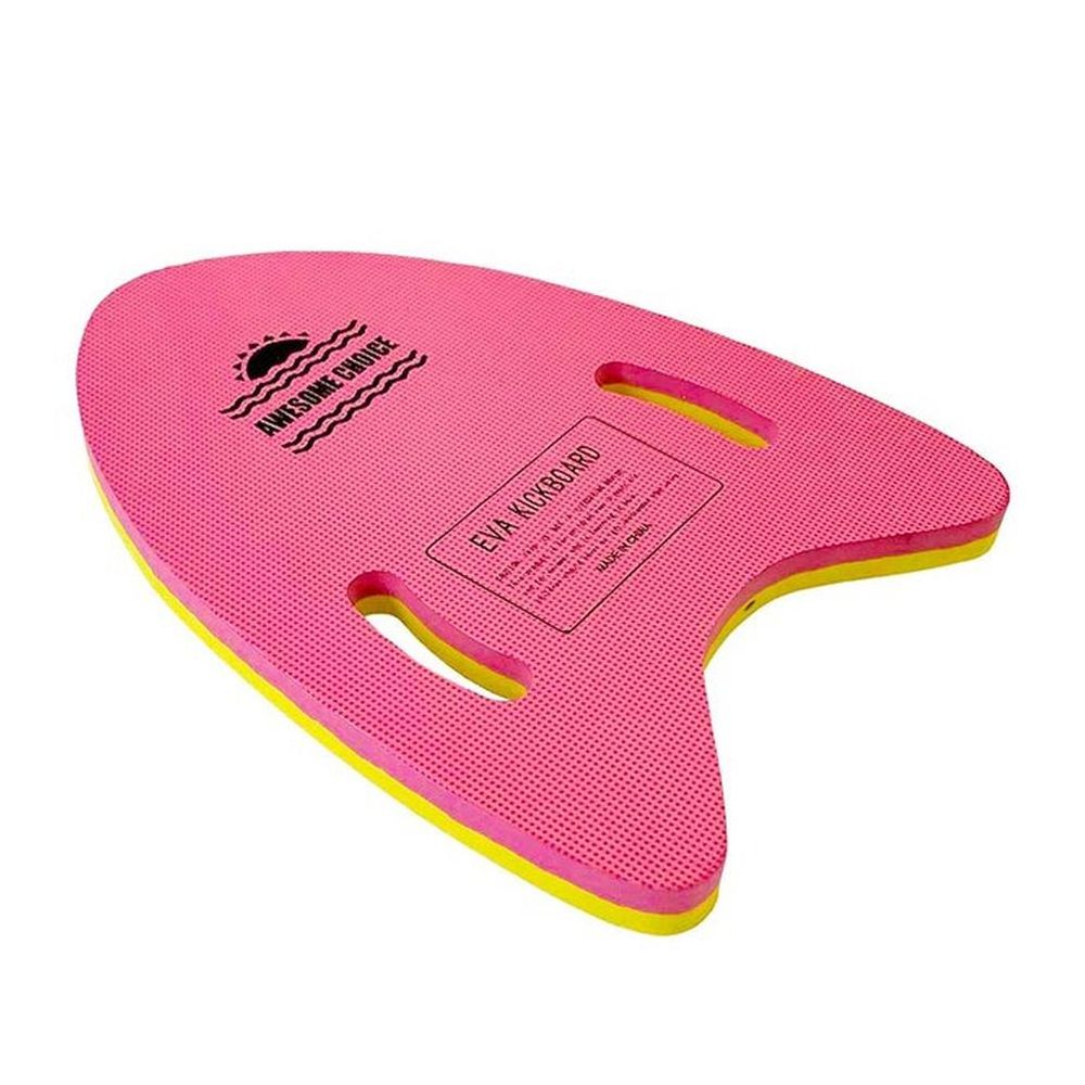 Доска для плавания Hawk 2-х цветная с ручками 31х42х2.5 см E32994 розово/желтая - фото 1