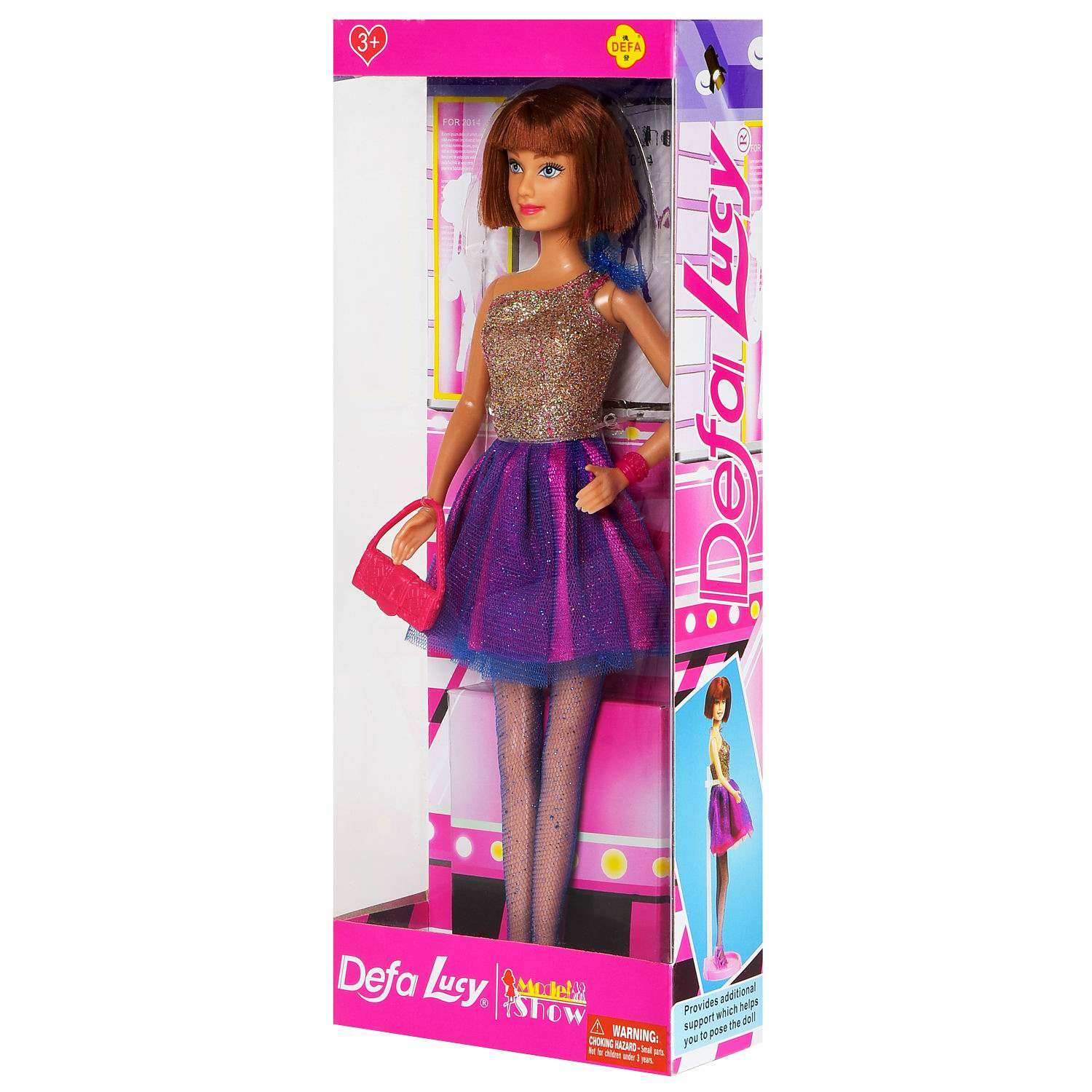 Кукла Lucy Junfa Вечернее платье золотистый верх фиолетовая юбка 8259d/фиолетовая - фото 2