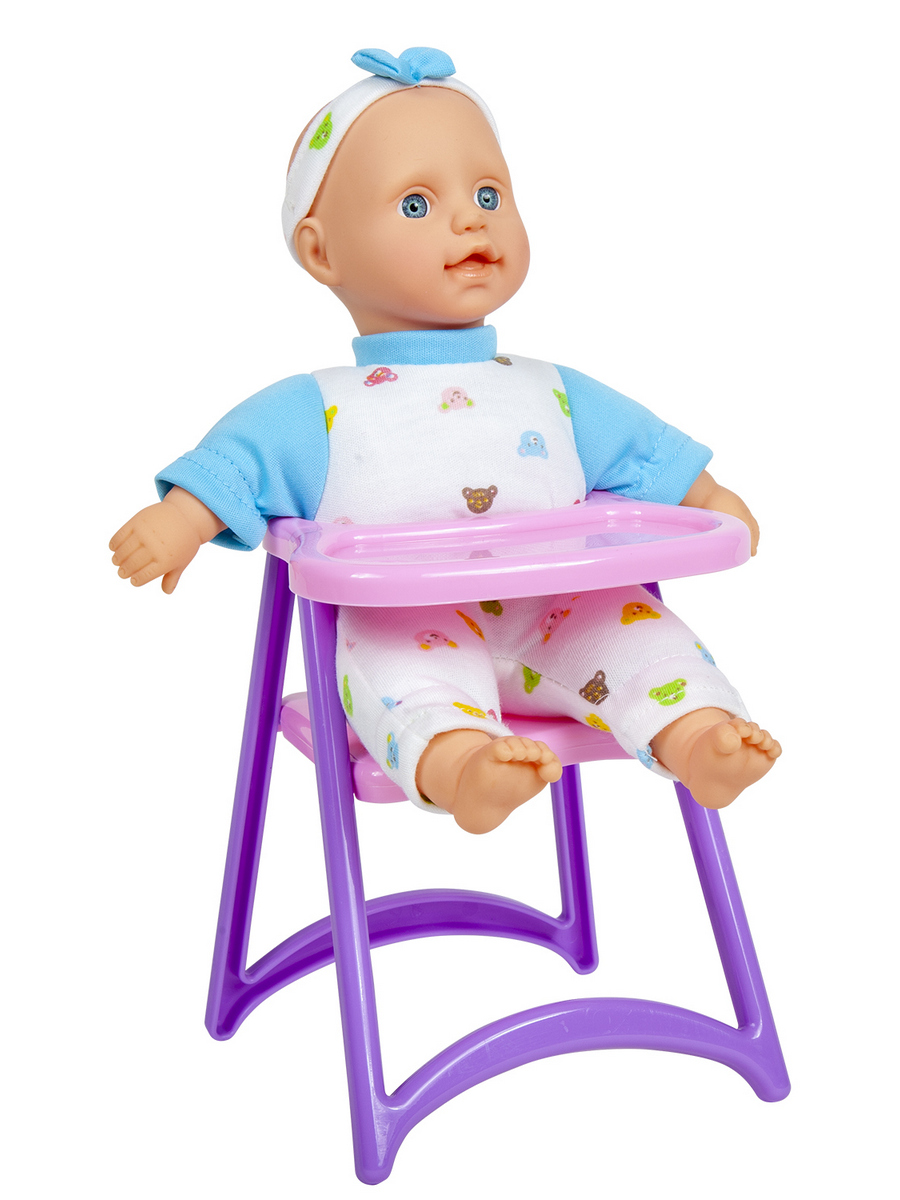 Кукла-младенец Defa Lucy Пупс на стульчике 23 см голубой 5089*//голубой - фото 1