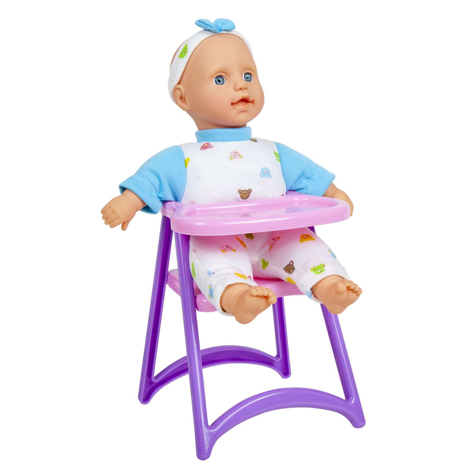 Кукла-младенец Defa Lucy Пупс на стульчике 23 см голубой 5089*//голубой - фото 1