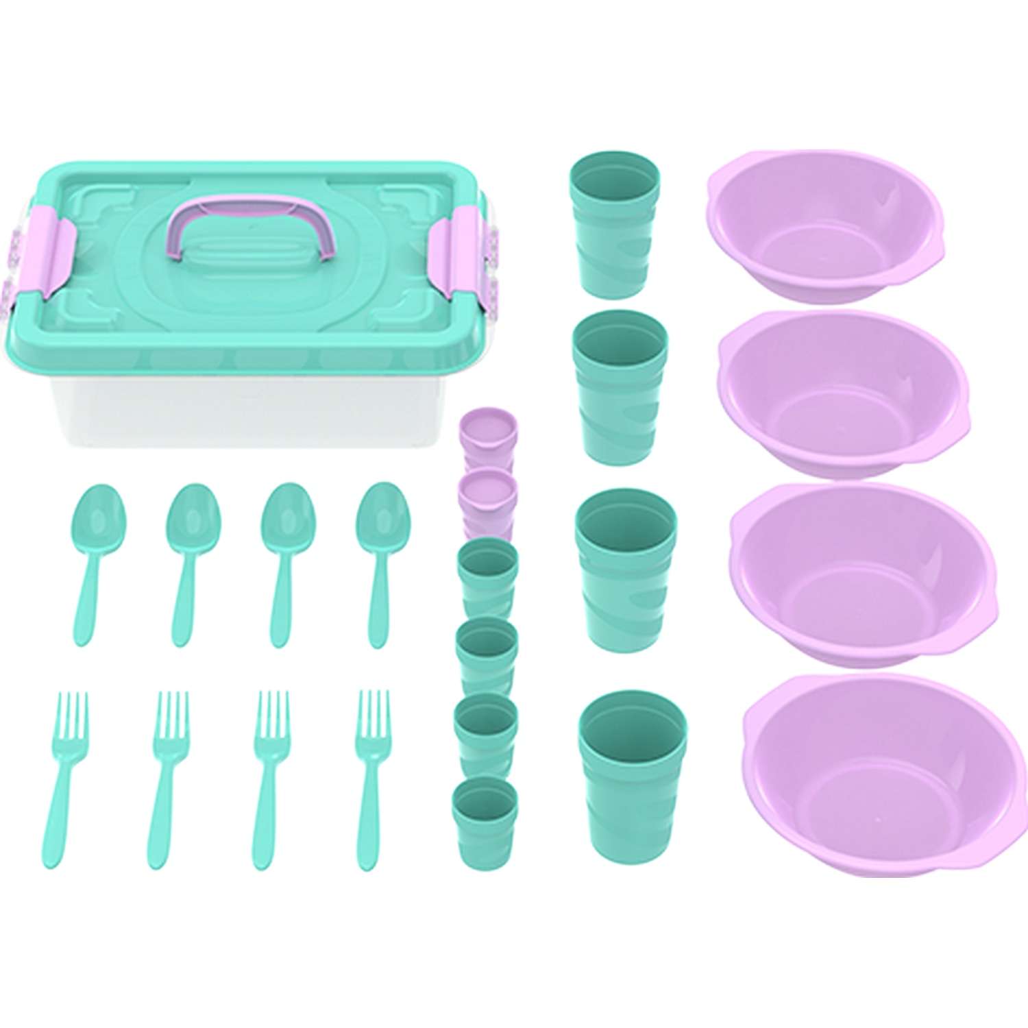 Набор посуды для пикника Альт-Пласт на 4 персоны из 23 предметов - фото 6