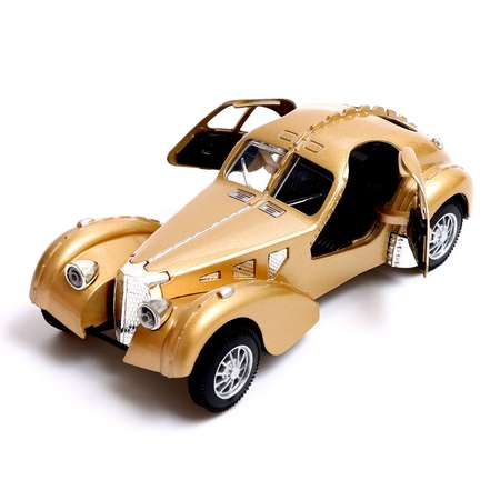 Машина Автоград металлическая Vintage масштаб 1:28 свет и звук инерция цвет золотистый